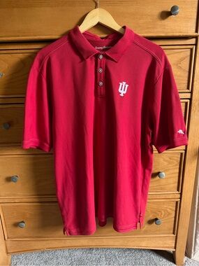 Tommy Bahama Islandzone Polo Shirt Mens XL Red Indiana Hoosiers Supima Cotton